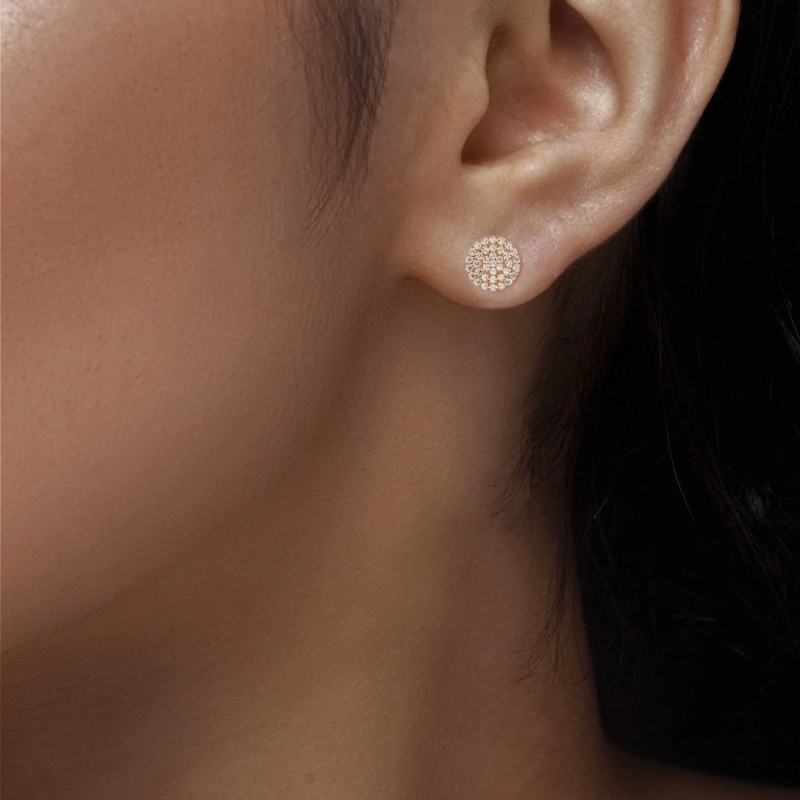 Diamond Disc Earrings