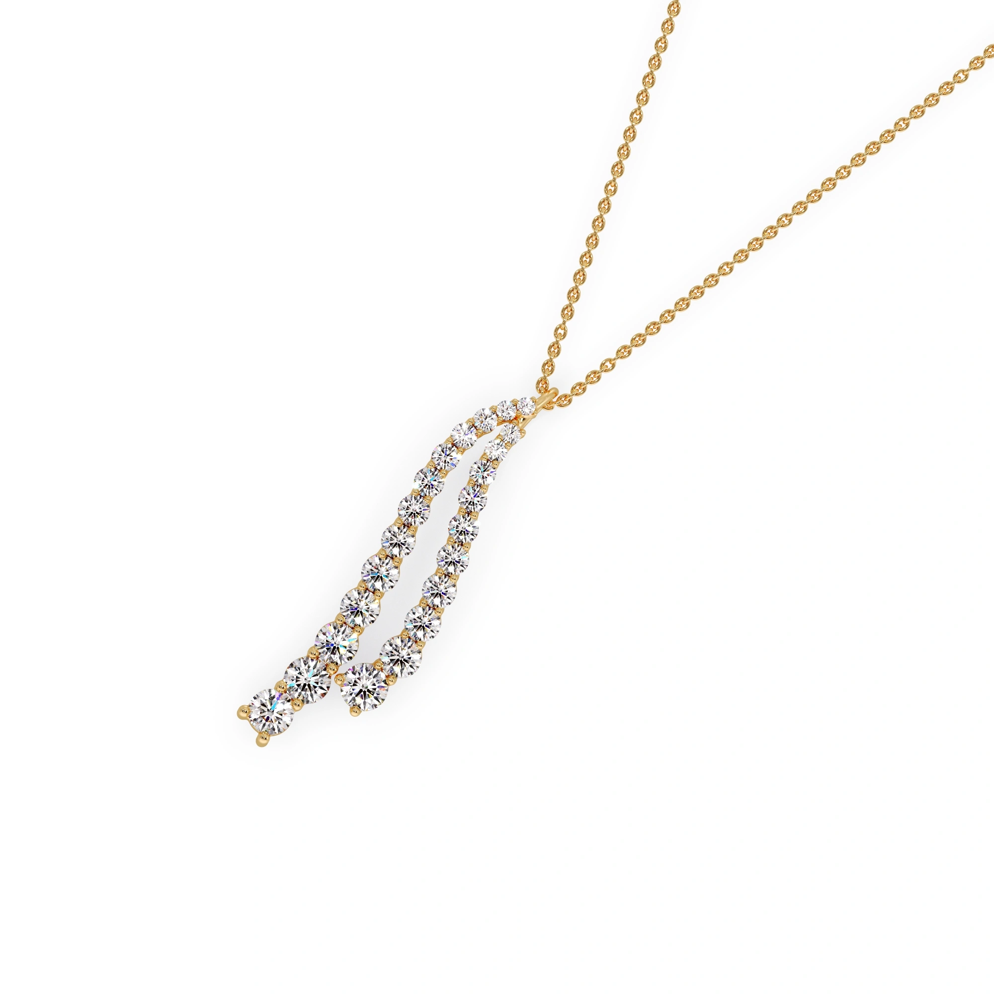 Double Wavy Drop Pendant