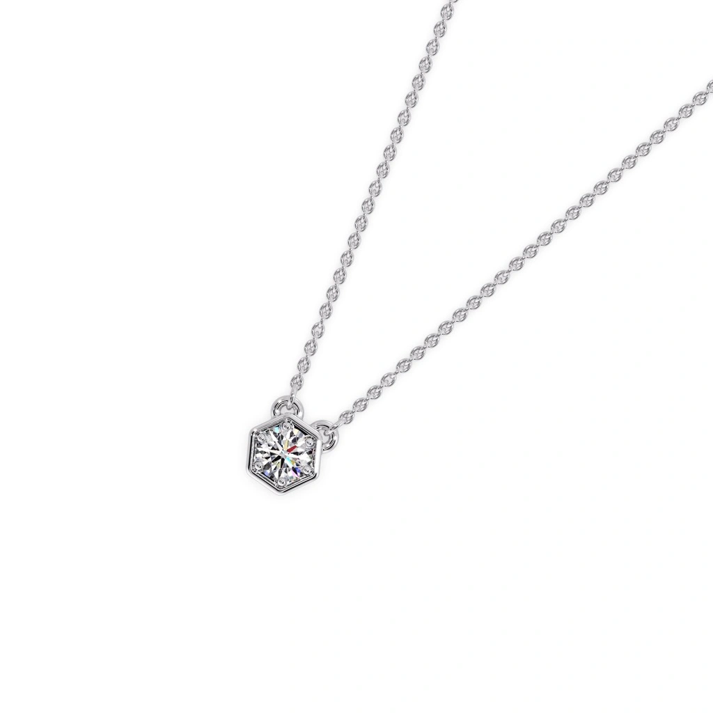 Luminous Geometric Solitaire Pendant